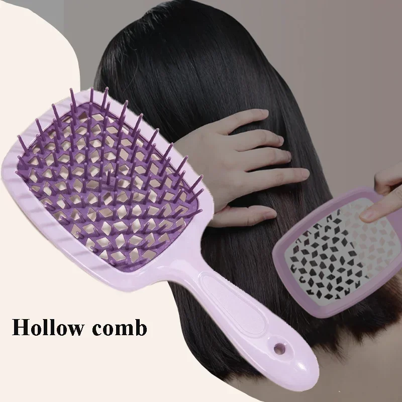 1pc Fluffy Modeling Comb Mesh Comb Beautfy Hairdressing Hair Smoothing Honeycomb Plastic Massage Tool Dry and Wet Hollow Comb