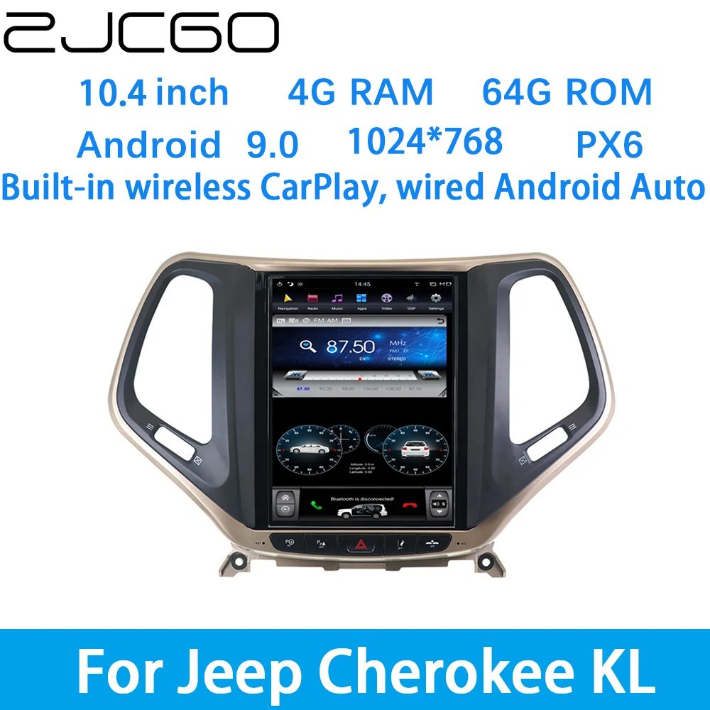 

ZJCGO Car Multimedia Player Stereo GPS DVD Radio Navigation Android Screen System for Jeep Cherokee KL 2014 ~2020