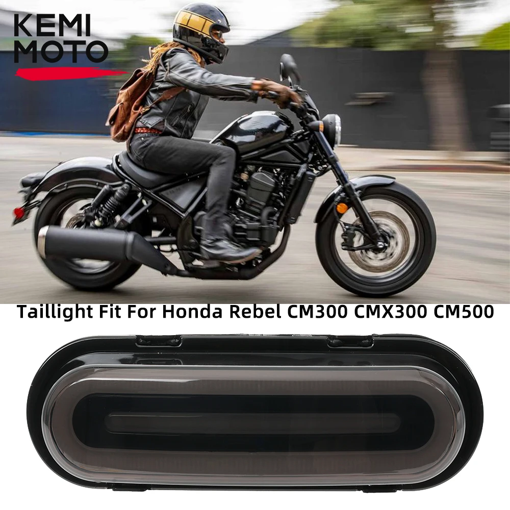 

CMX300 LED Tail Lights For Honda Rebel CM300 CM500 2017-2024 Motorcycle Smoked lens Lamp Break Stop Taillights ‎IP67 KEMiMOTO