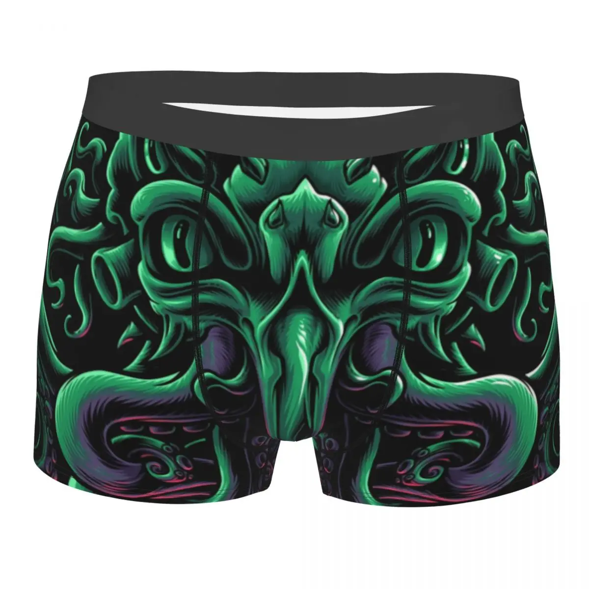 Custom Lovecraft Cthulhu Underwear Stretch The Old God of R'lyeh Graphic Boxer Briefs Shorts Panties Soft Underpants For Homme