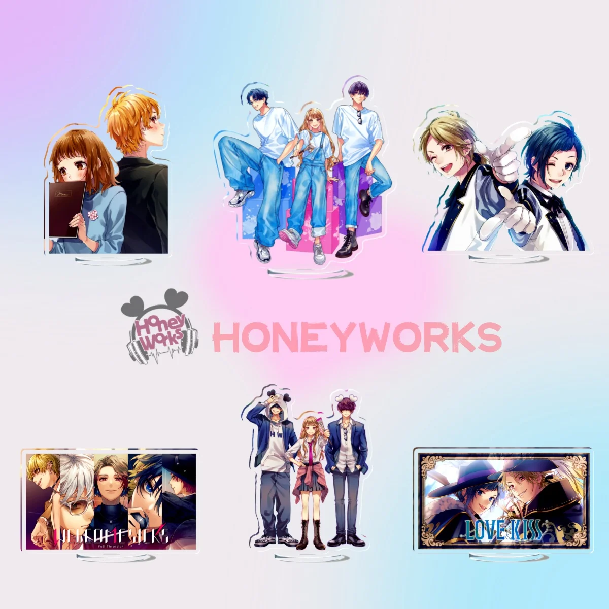 Honeyworks VOCALOID ChorisuP GUMI Support en acrylique, modèle de décoration, originalité, figurine de bureau, présentoir, cadeau pour fan, bijoux de couple