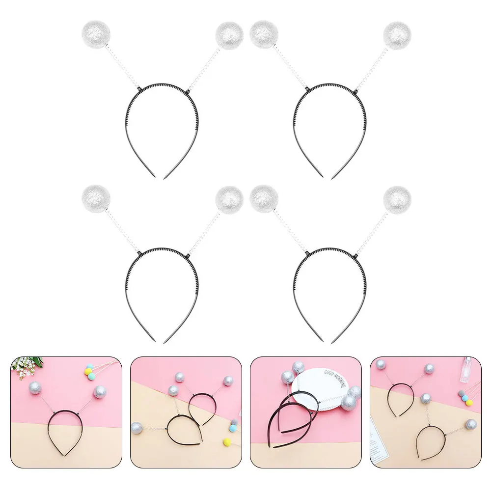

4Pcs Foam Ball Hair Hoops Trendy Comfortable Fit Perfect for Party Events Performances Holiday Celebration Decor