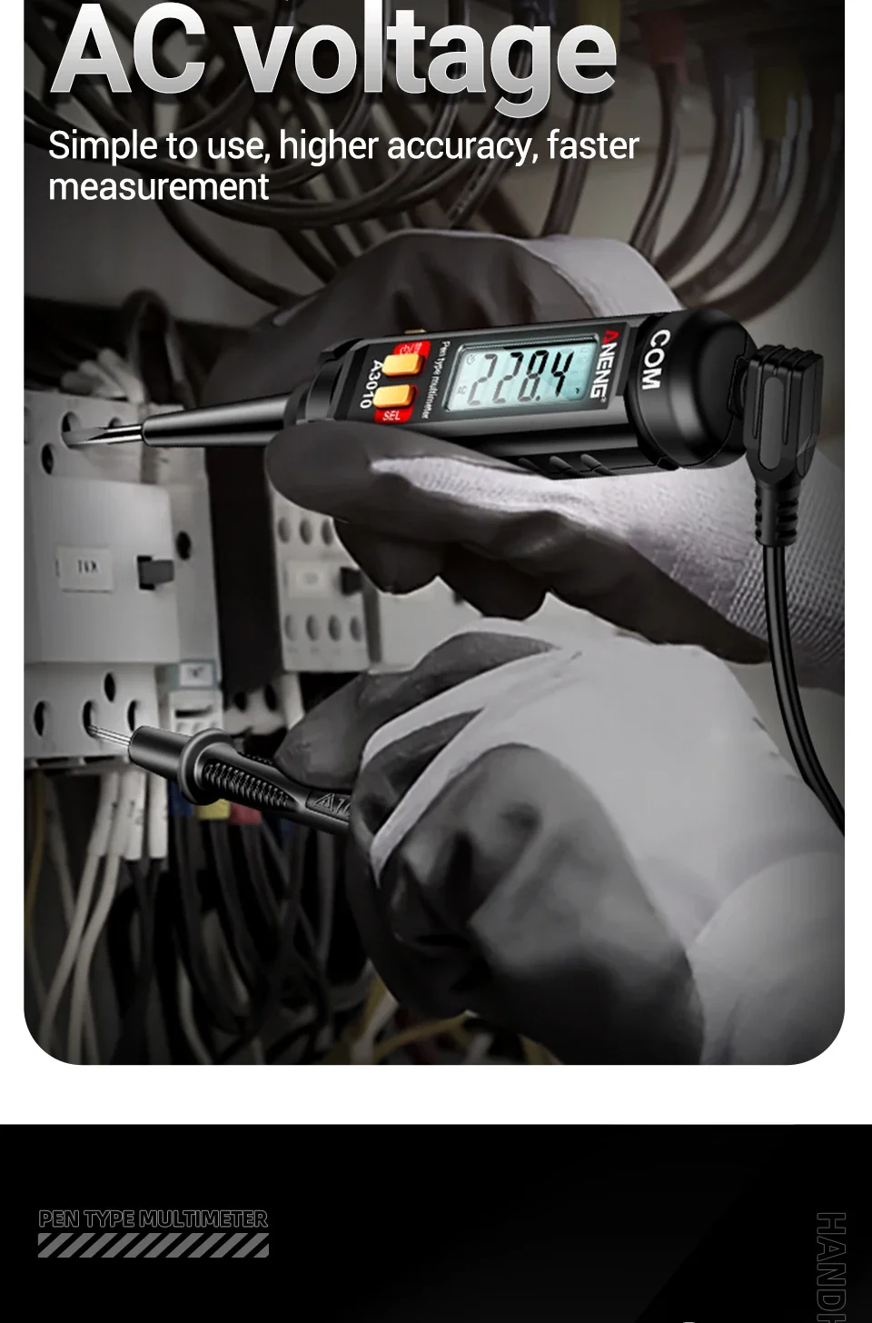 Digital-Multimeter-Tester-Stift ANENG M118A +A3010 Kit True RMS 6000/4000 Counts Auto-Ranging AC/DC Transistor-Spannungsprüfer Werkzeuge – Detail 22