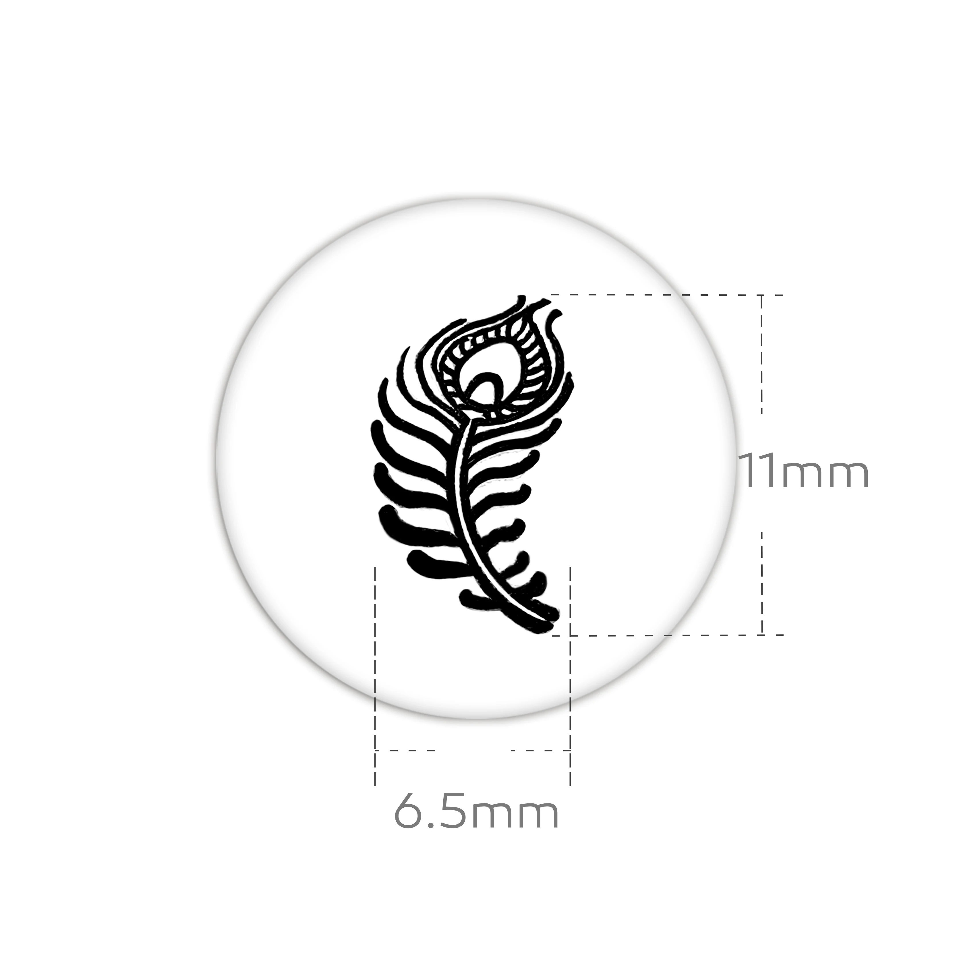 Forniture per la creazione di gioielli con stampaggio in metallo Piuma di pavone dell'anca che puntola il timbro di design in metallo destro per metallo, gioielli (11 mm)