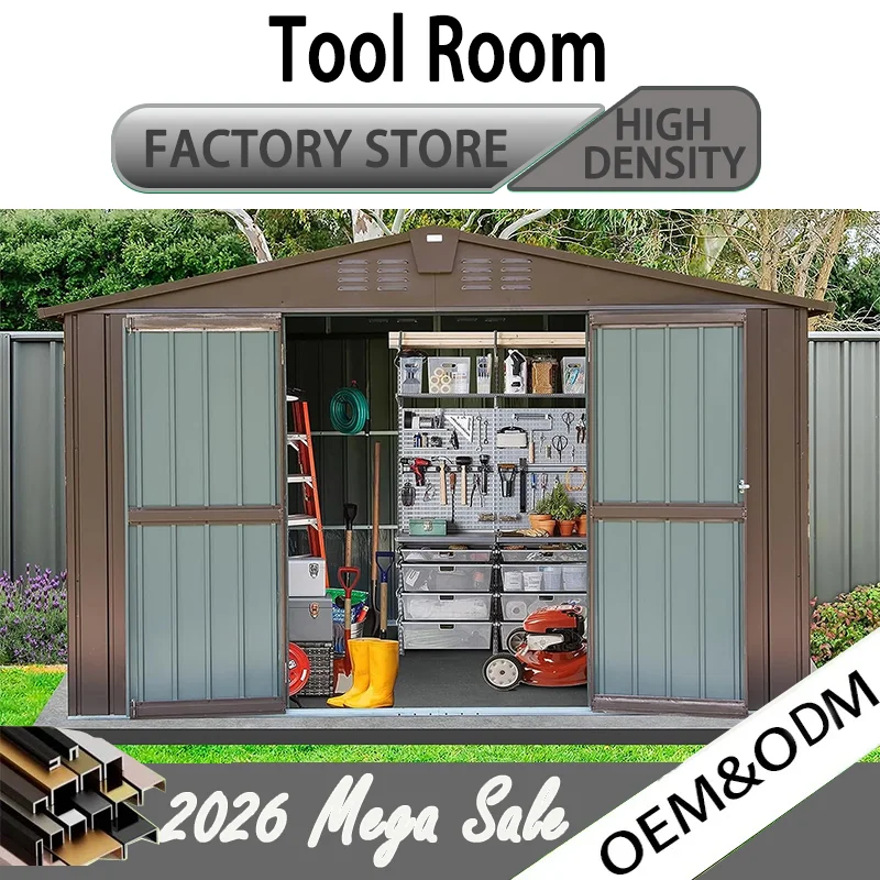

Outdoor Storage Shed, 6 X 4 FT Large Metal Utility Tool Sheds with Floor Frame, Steel Garden Shed for Backyard Garden Patio Lawn