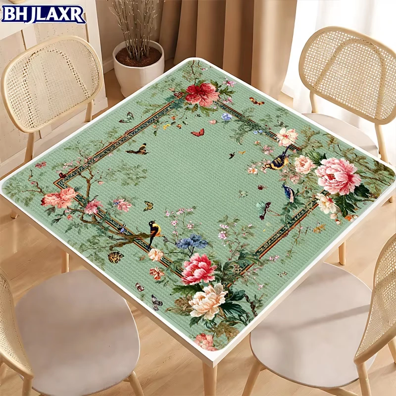 vikama-tapete-de-mahjong-de-veludo-com-cristais-estampa-floral-e-passaros-vintage-silencioso-antiderrapante-macio-dobravel-para-poker-domino-e-decoracao-de-casa