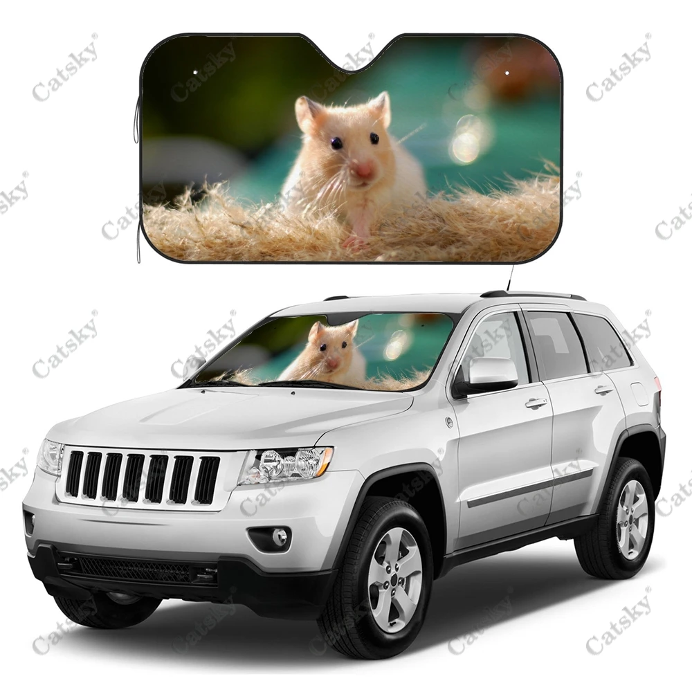 

Милый хомяк, автомобильные аксессуары в виде животных, солнцезащитный козырек на лобовое стекло, складной солнцезащитный козырек, защита от УФ-лучей, козырек для украшения внедорожника