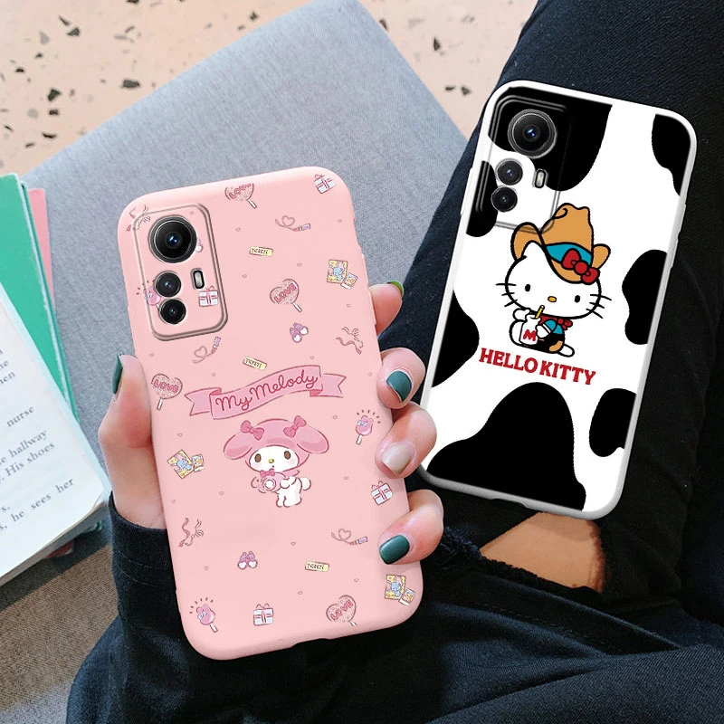 Cartoon Cute Phone Case For Xiaomi Redmi Note 12S 4G Girl Anti-drop Cinnamoroll Kuromi Hello Kitty Silicone Shockproof TPU Cover