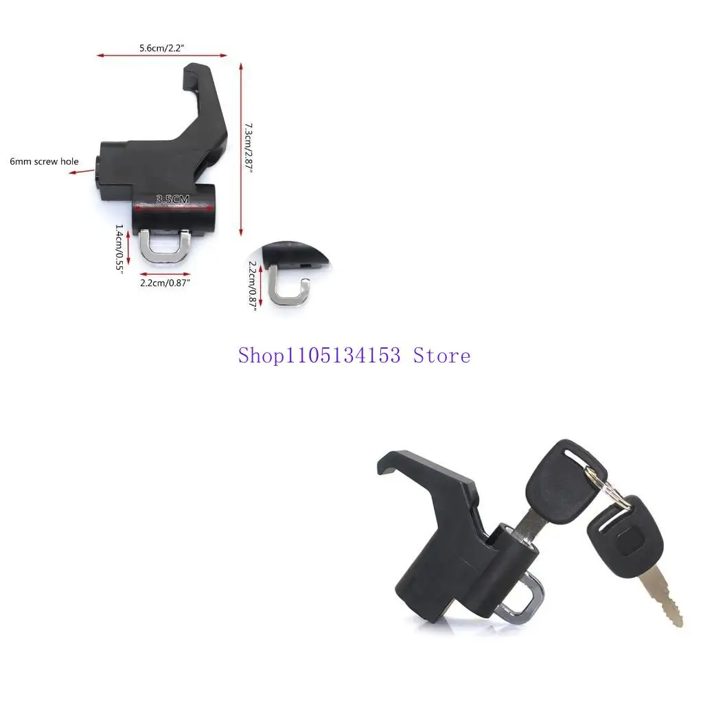 

hg89 Замок с крючком безопасности для мотоциклетного шлема с 2 ключами, 6 мм, винтовые отверстия, противоугонный замок