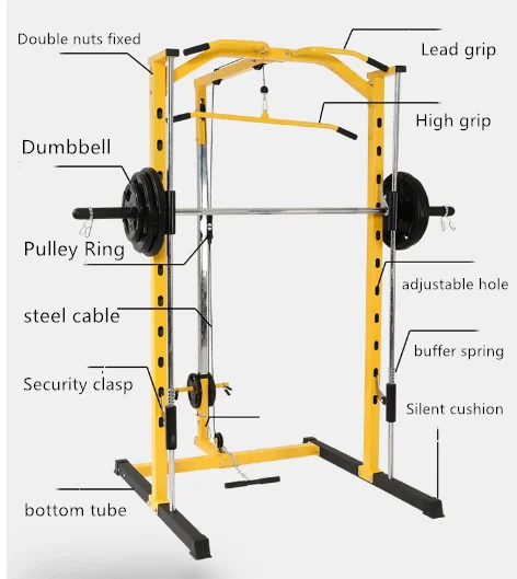 High quality squat rack J005 power rack with barbell without weight plate and bench