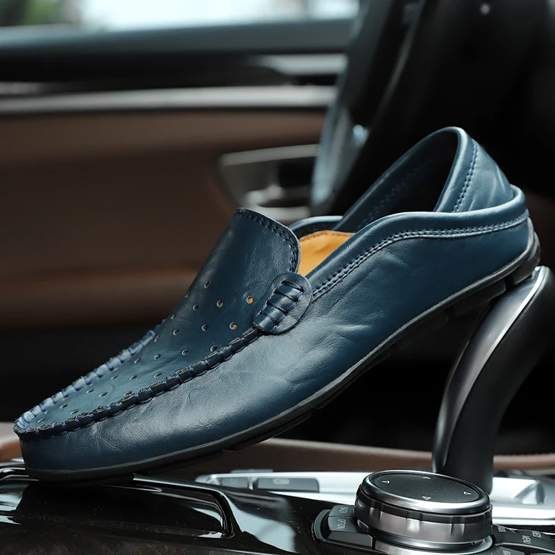 Men's Leather Casual Loafers Shoes Wedding Dress Shoes New Big Size Moccasins Shoes Suede Shoes High Quality Zapatos