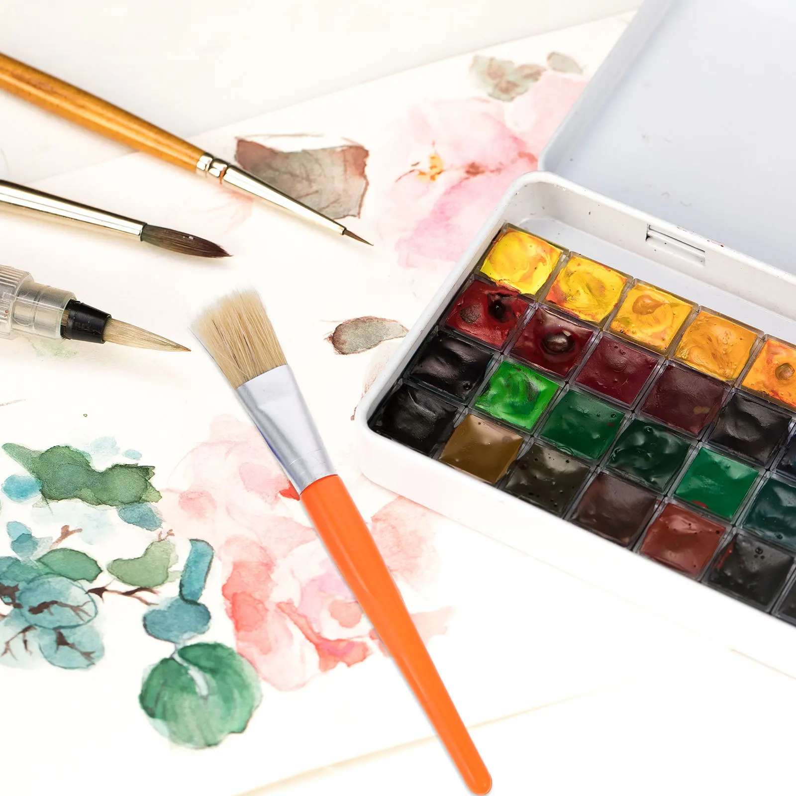 20 قطعة فرشاة الطلاء الملونة أداة الرسم النفط فرشاة الرسم شعيرات حياة طويلة مقبض مريح DIY الكتابة على الجدران #4