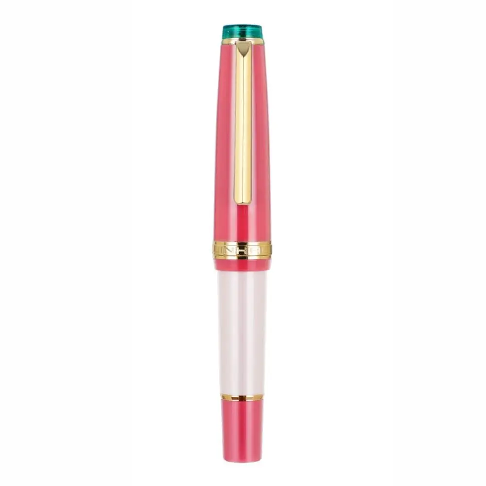 

Luxury Portable Mini Fountain Pen Acrylic Short Pocket Writing Pen Gold Trim Extra Fine Nib Ink Pens Students