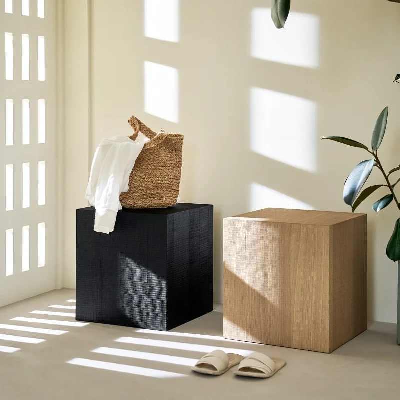 Square solid wood corner few living room log wind sofa edge few flower stand household wabi sabi coffee table