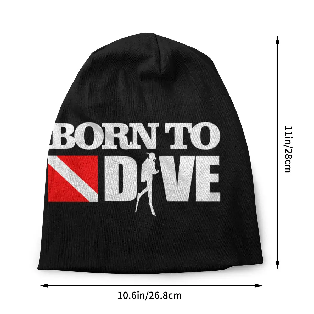 Born To Dive Skullies Beanies Caps Streetwear Winter Warm Men Women Knit Hat Unisex Adult Scuba Diving Diver Bonnet Hats