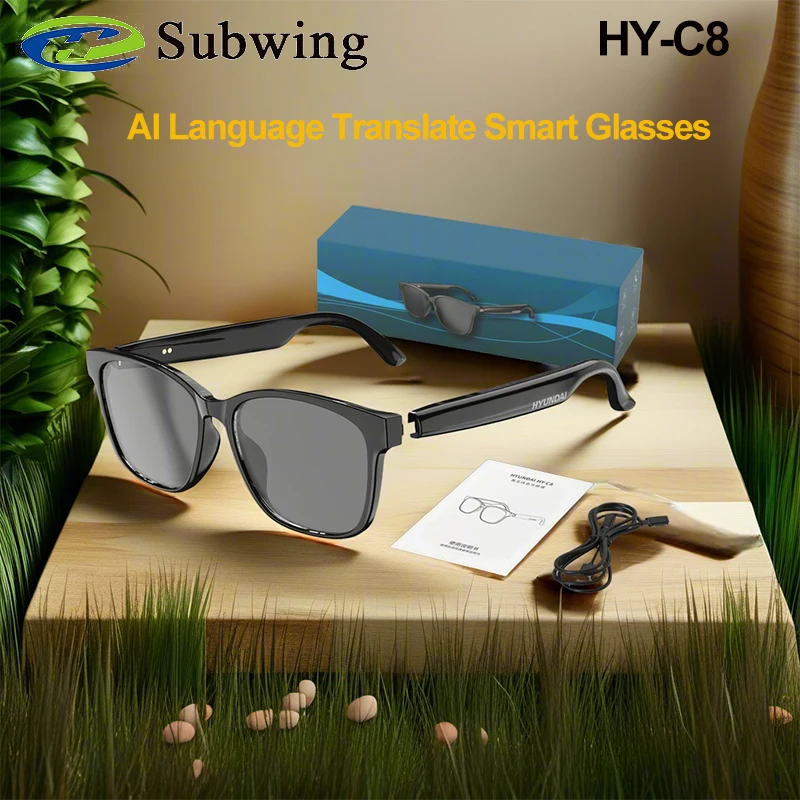 

HY-C8 Smart Glasses AI Language Translation Chat Intelligent Bluetooth Glasses Wireless Headphone Real-time Smart Sunglasses