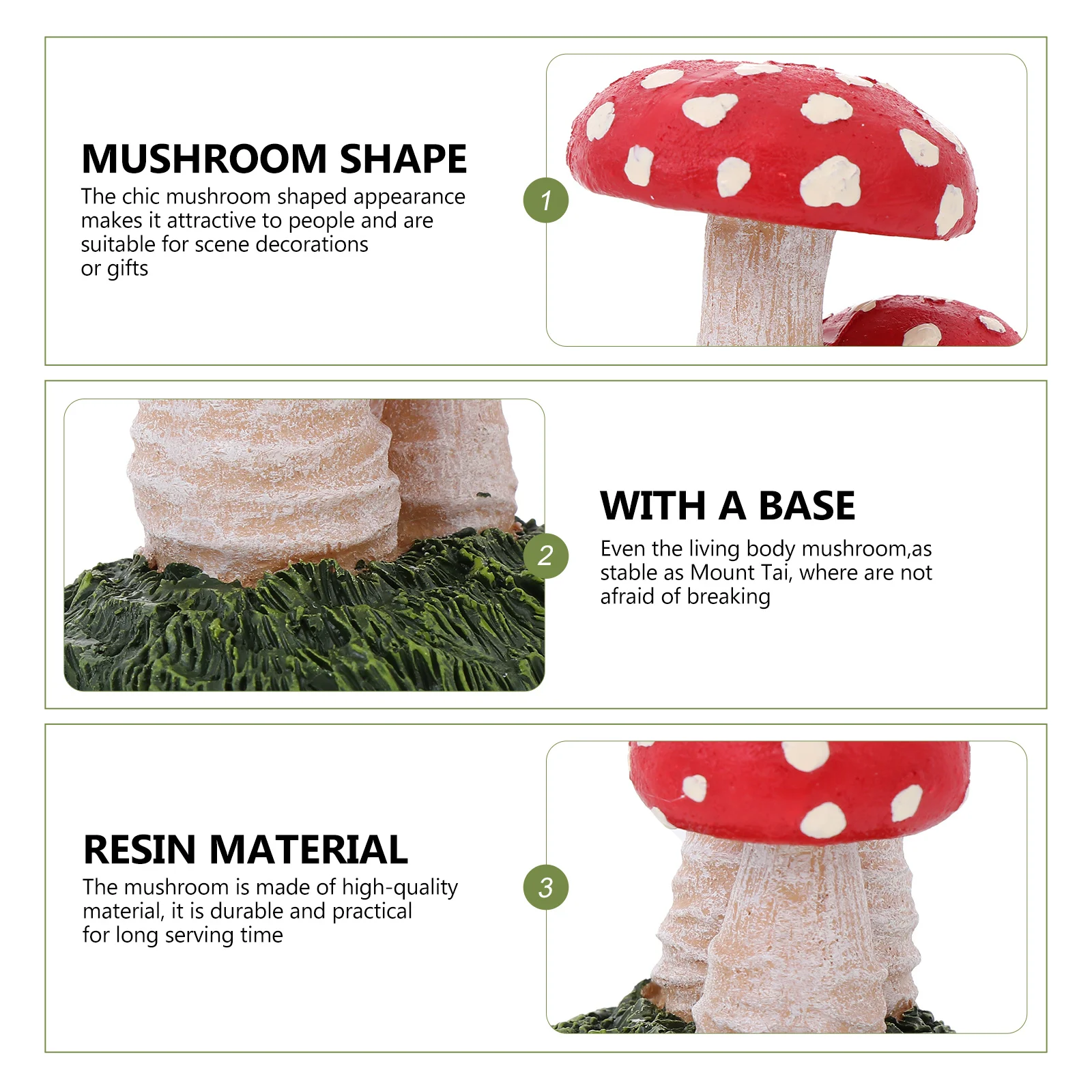 

Decoration Artificial Mushrooms Realistic Garden Ornaments Outdoor Resin Microlandscape