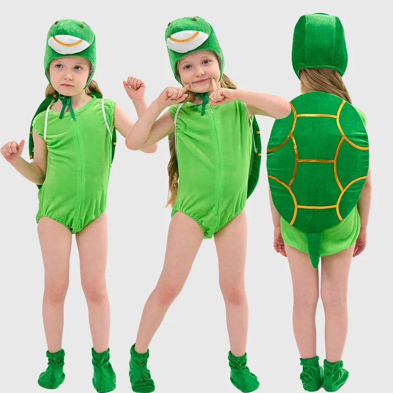 Halloween Children's Day Turtle Cosplay - Kids' Baby Animal Costume-Cute Toddler Stage Performance Outfit for Festival Parties