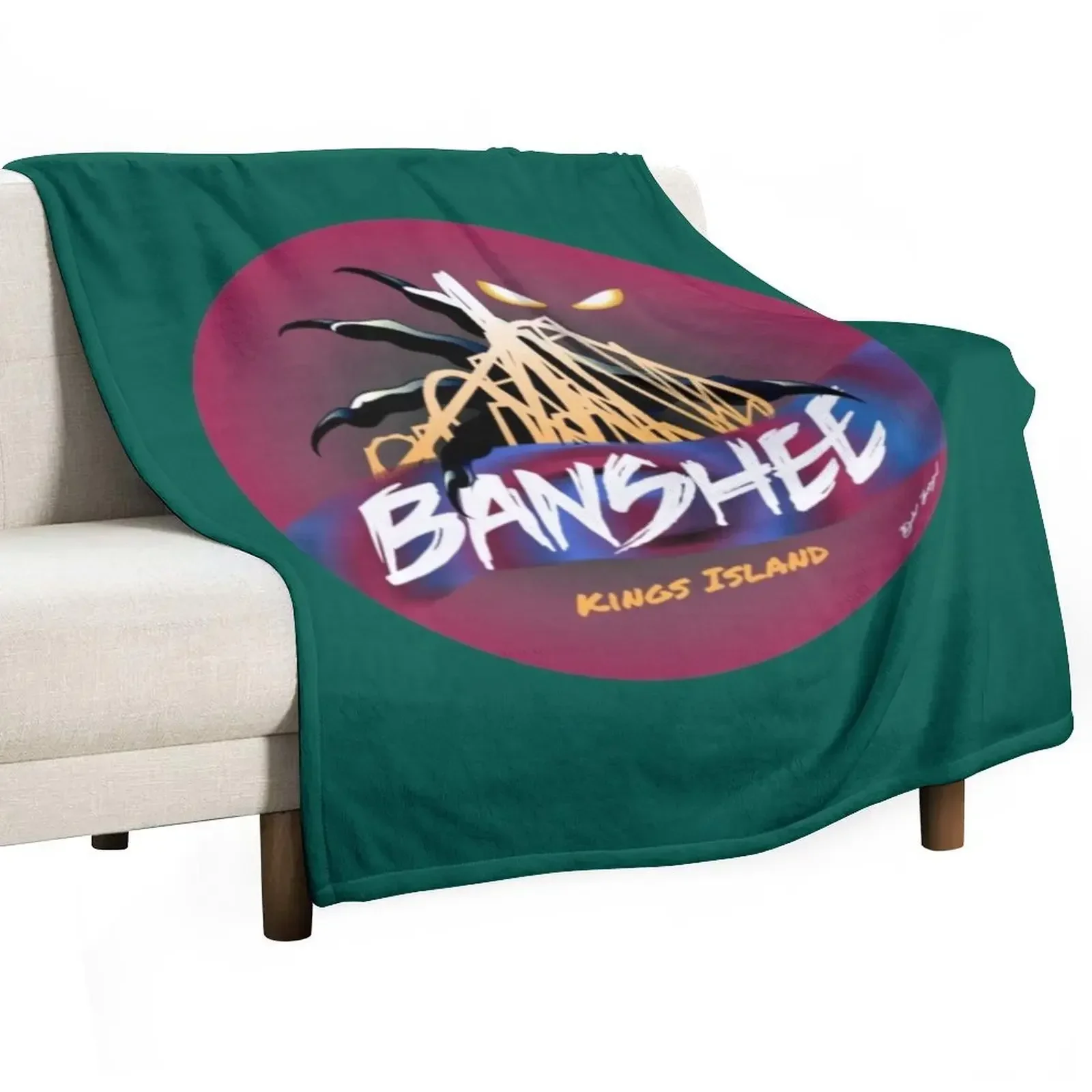 Kings Island Banshee Design Throw Blanket Softest Tourist Blankets