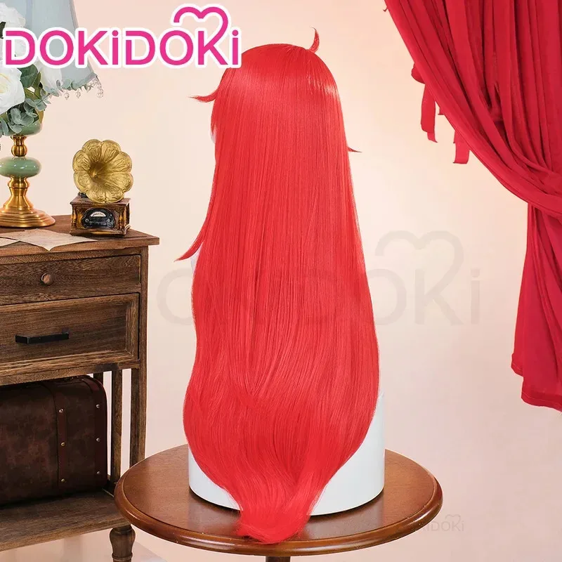 En STOCK, peluca Argenti, juego de Cosplay Honkai: Star Rail, Cosplay DokiDoki Argenti, Clip para la oreja, pelo largo rojo para hombres, gorro de peluca gratis VGF