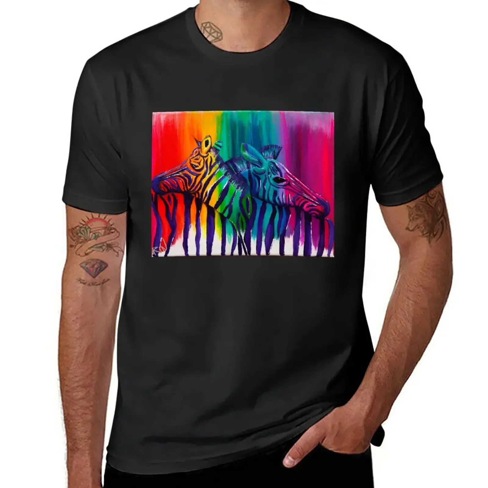 Rainbow Zebra T-Shirt vintage clothes for a boy plain white t shirts men