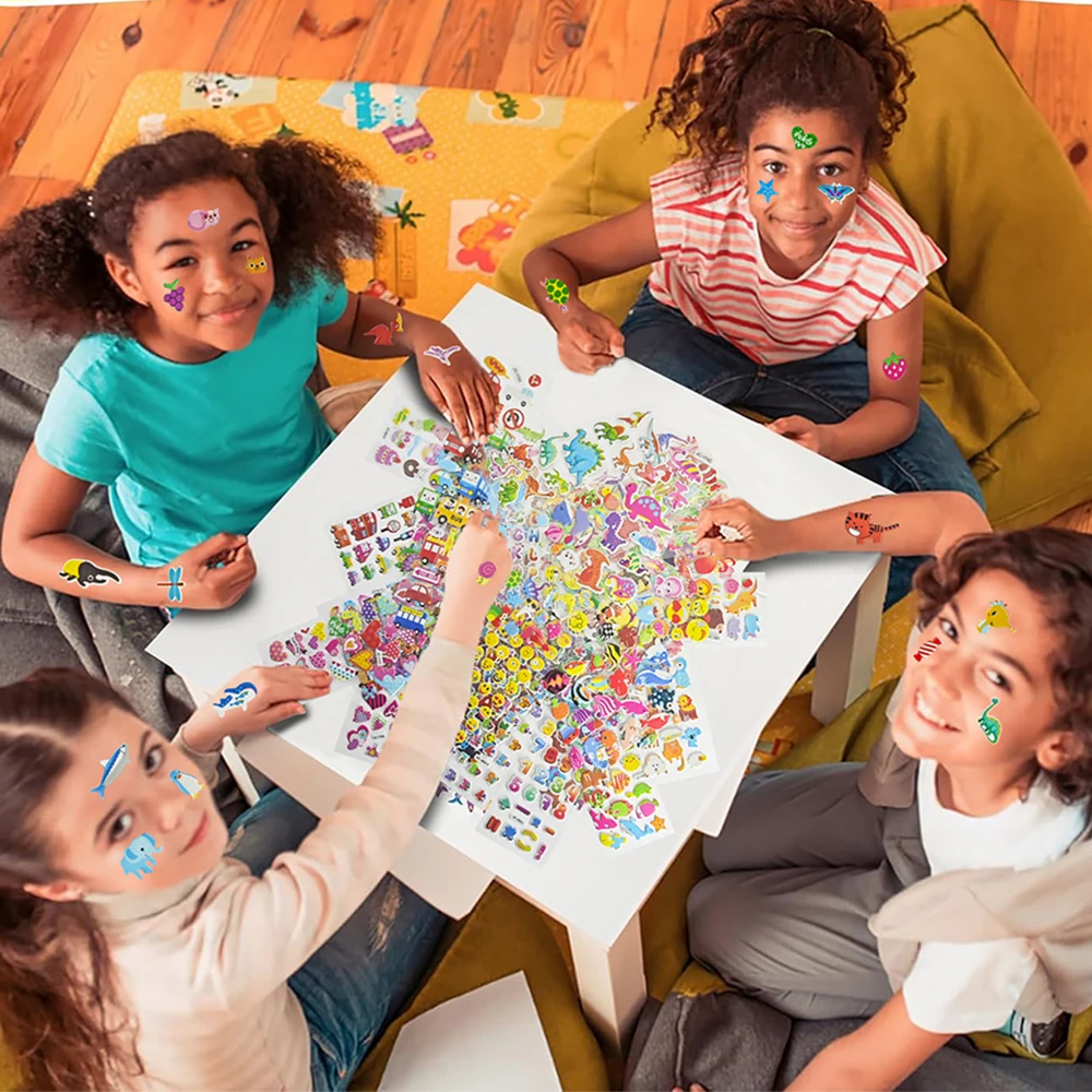 12/36 ورقة ملصقات القصاصات اليدوية DIY بها بنفسك مذكرات كتاب الحيوانات الزخرفية والأرقام والأسماك والديناصورات والسيارات ملصق هدايا الأطفال