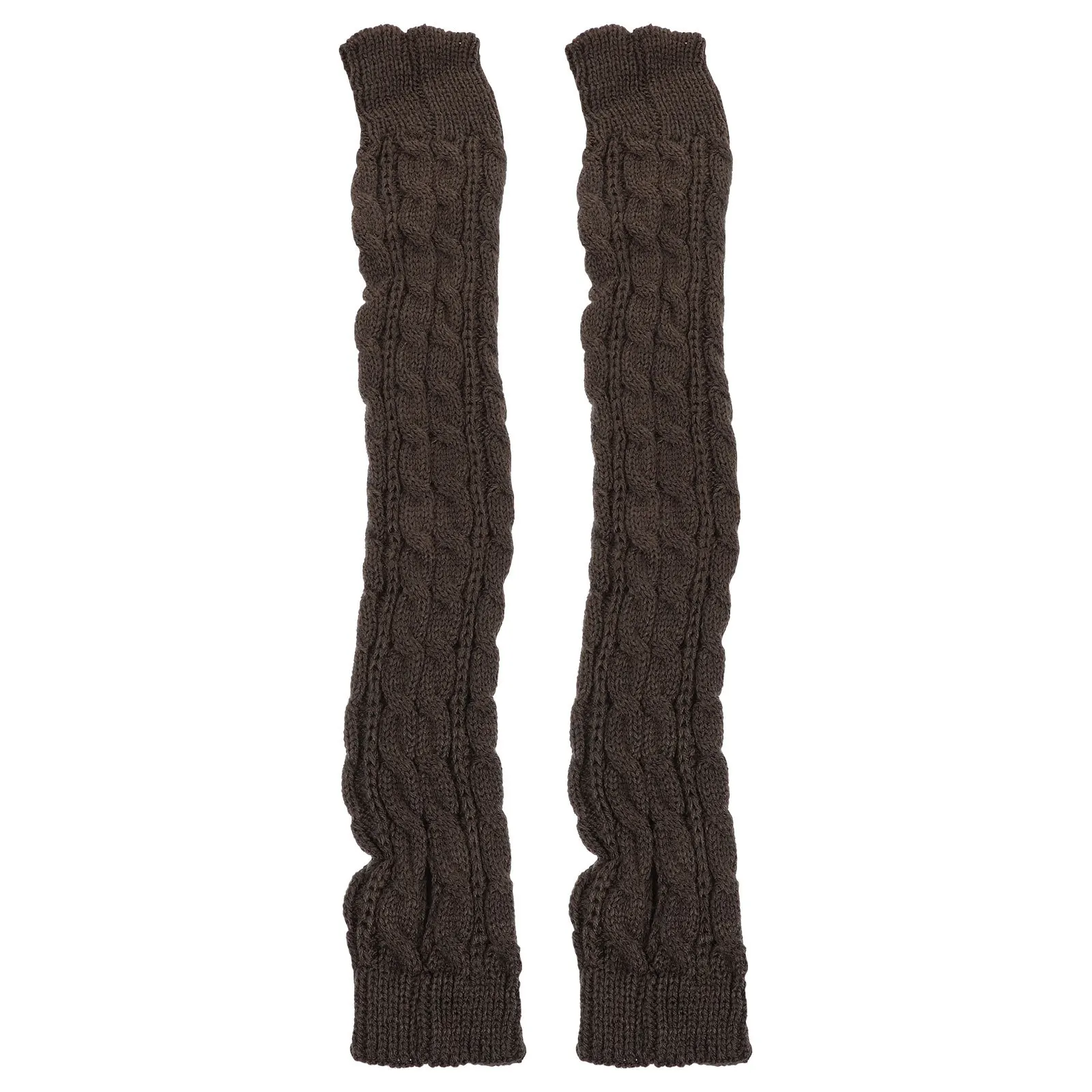 

1Pair Knitted Arm Sleeves Warm Keeping Long Fingerless Gloves For Women Winter Use Half-Finger Sleeves Outdoor Fashion Knitted