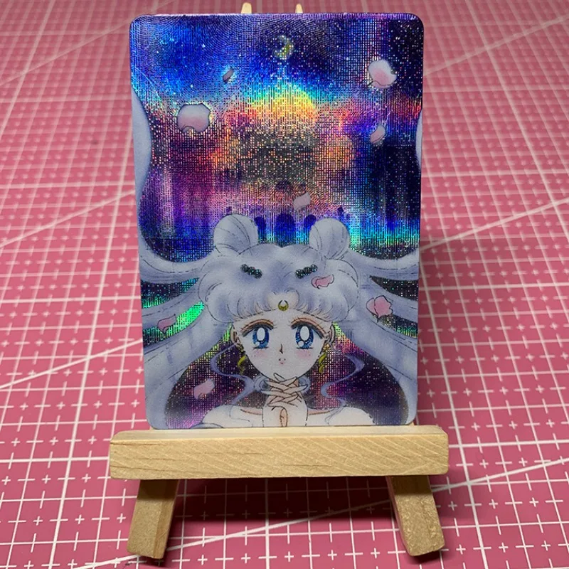 5pcs/set Sailor Moon Tsukino Usagi Aino Minako Self Made Refraction Flash Card Anime Classics Game Collection Cards Toy Gift