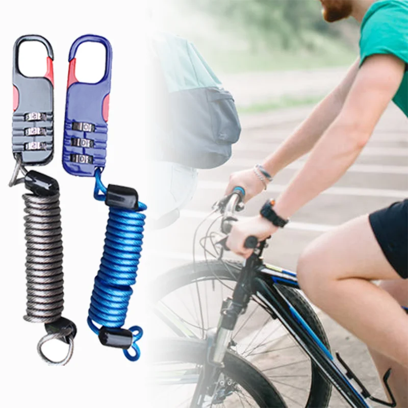 Rower z zabezpieczeniem przeciw kradzieży motocykl trzy cyfrowe hasło połączenie linka zabezpieczająca lina stalowa kask blokada 60*22mm lina