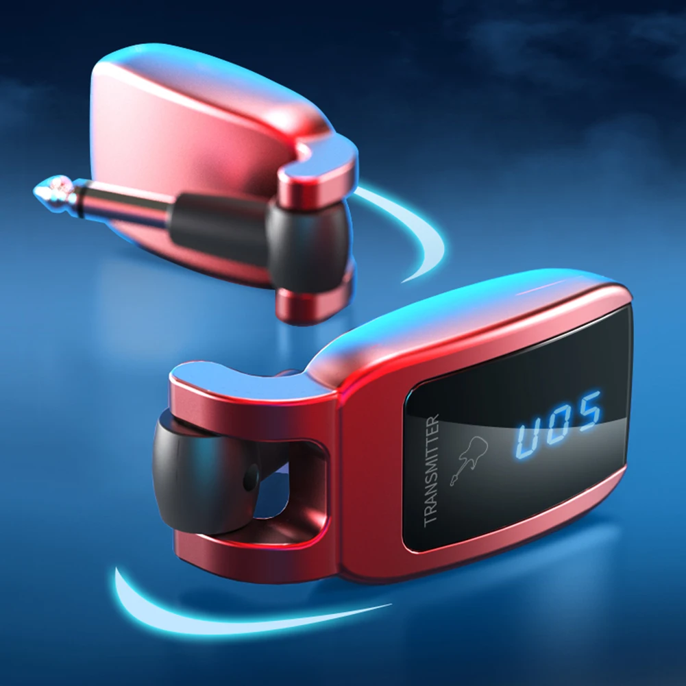 

Wireless Guitar System USB Rechargeable Guitar Transmitter Receiver Set Use Time Up To 8h for Guitar Bass Electric Instruments