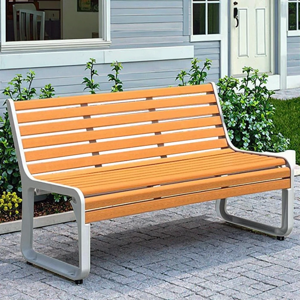 

Premium Cast Aluminum And WPC Garden Bench Outdoor Combining Style And Durability Perfect For Public Spaces And Gardens