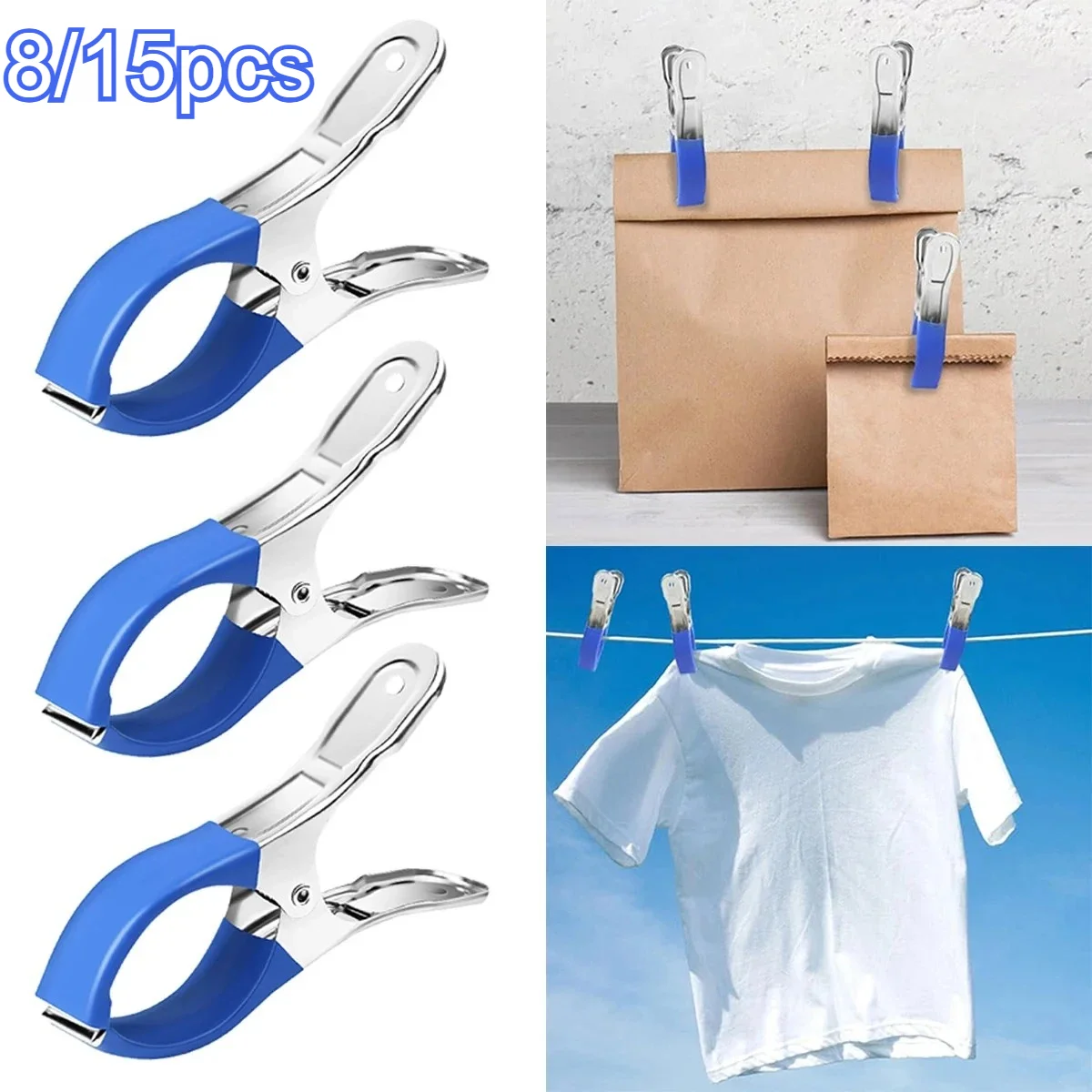 Heavy-Duty Windproof Laundry Clips - For Drying Clothes in Autumn, Winter & Harsh Weather - Reliable Stainless Steel Clips