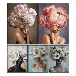 Diamond Painting Art DIY Giant Flower Head Art Female Portrait Diamond Mosaic Kit 5D Rhinestone Cross Stitch Home Wall Decor