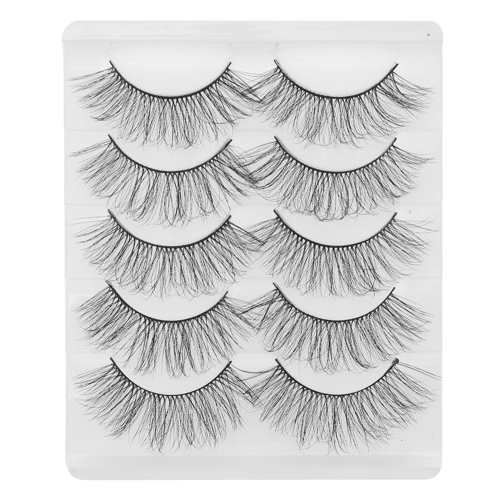 5 คู่ 3D ขนตาปลอมสังเคราะห์หนาขนตาปลอมยาวหยิกสำหรับผู้หญิงเพิ่มความสวยงามให้ดวงตาอย่างเป็นธรรมชาติเหมาะสำหรับงานปาร์ตี้