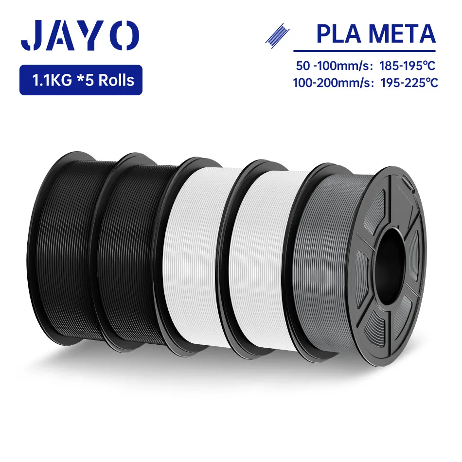 JAYO PETG/ABS/ASA/ZIJDE/TPU/PLA Serie Filament 1.75 MM 5 Rolls 3D Printer 100% Geen Bubble voor FDM DIY Gift Materiaal Snelle Verzending