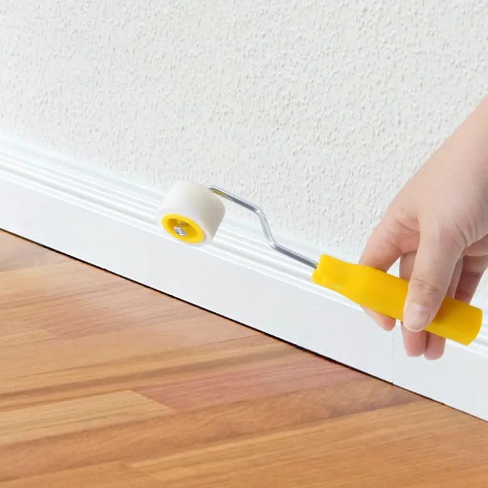 Plastic Mini Paint Rollers Wool Ergonomic Design Wool Roller Brush Touch Up Trim Edge Durable Trim Edge Brush Roller Ceilings