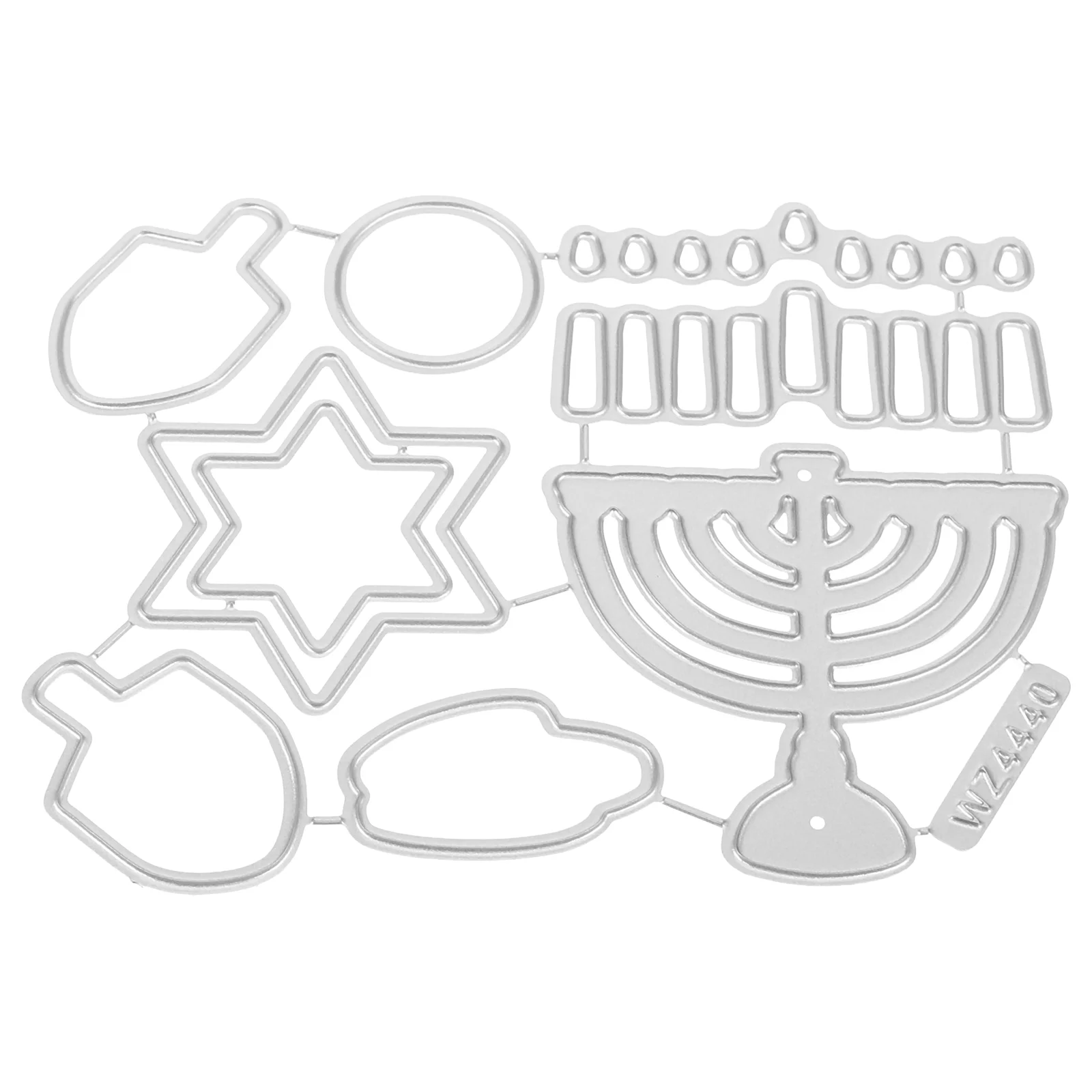 Holder Hanukkah Die Cutting Dies Metal Cuts Mold for Home Party DIY Silver Paper Craft Stencil