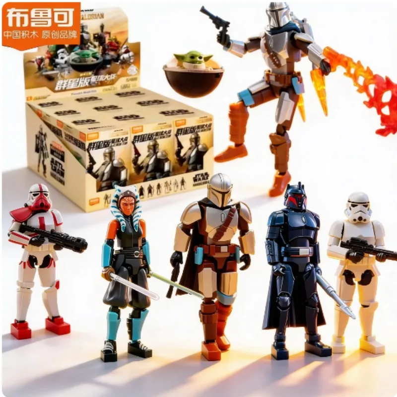 Оригинальная коллекционная фигурка Blokees Star Wars Galaxy Edition Vol.1 The Mandalorian Bounty Tour в закрытой упаковке, подарок для мальчика, игрушка для коллекционирования героев