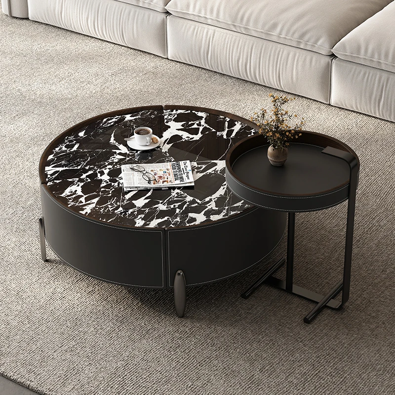 

Rectangular Coffee Tables Lower Shelf Table Basse Living Room Storage Table Space-Saving Tavolino Da Salotto Home Furniture