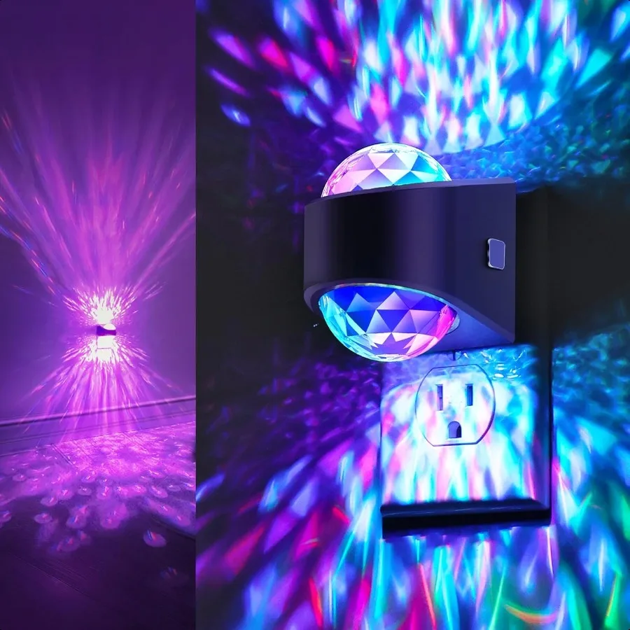 

Night Lights Plug into W Projector for Bedroom Night Light Projector for 9Color RGB Galaxy Nightlight with Dusk to Dawn Sensor