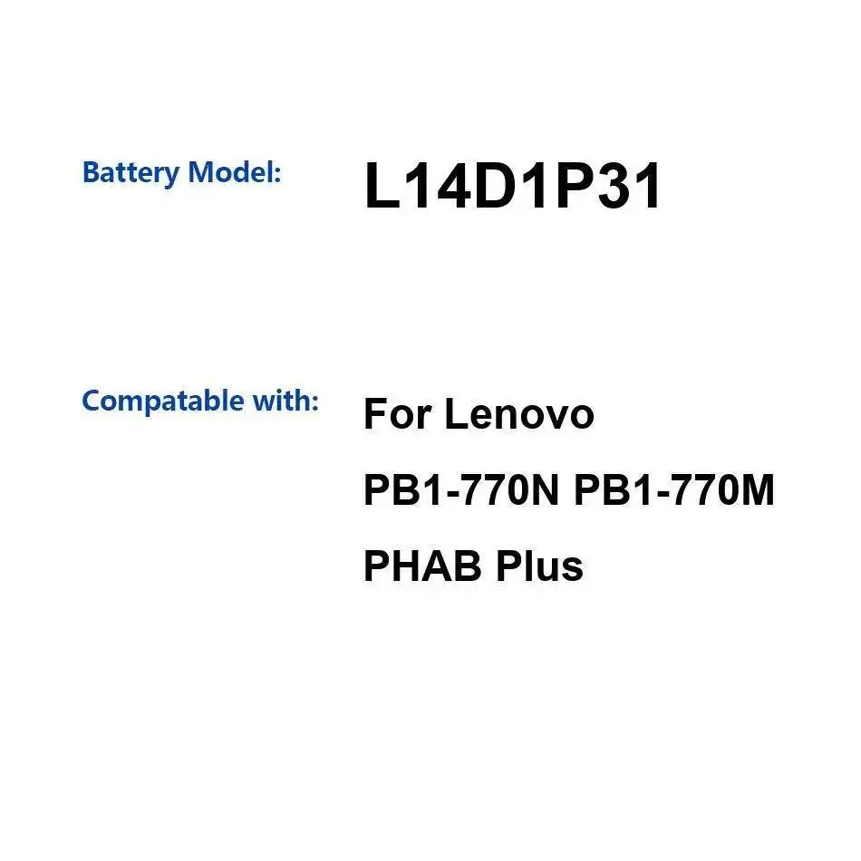

L14D1P31 Premium Replacement Tablet Battery For Lenovo Phab Plus PB1-770N PB1-770M 3500Mah Long-Lasting