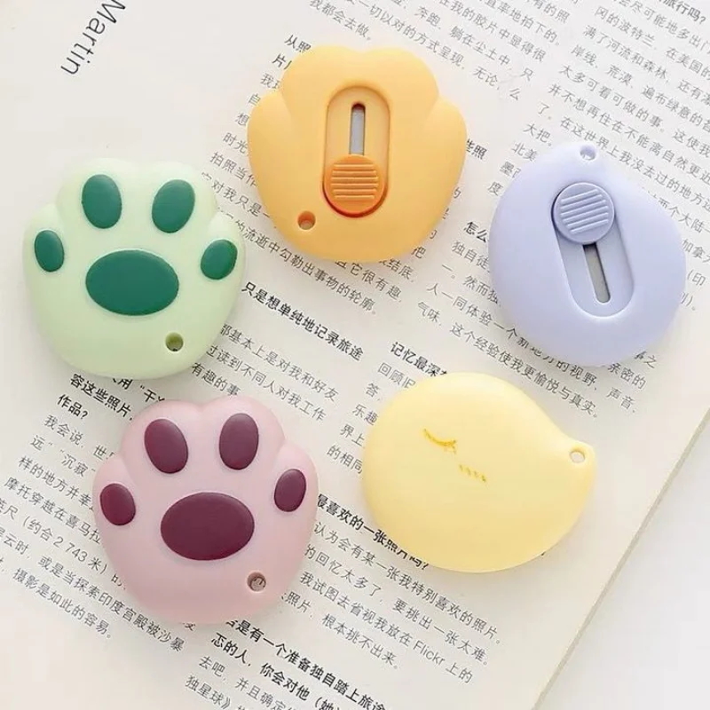 1 PC Cute Cartoon Cat Claw Retractable Paper Cutter Utility  Knives Stationery for School Office Home