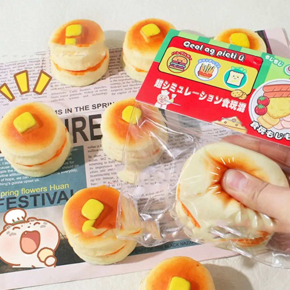 Novelty Anti-stress Slow Rising Squeeze Tpr Cake Shape Slow Rebound Soft Simulation Toast Stress Relief Children