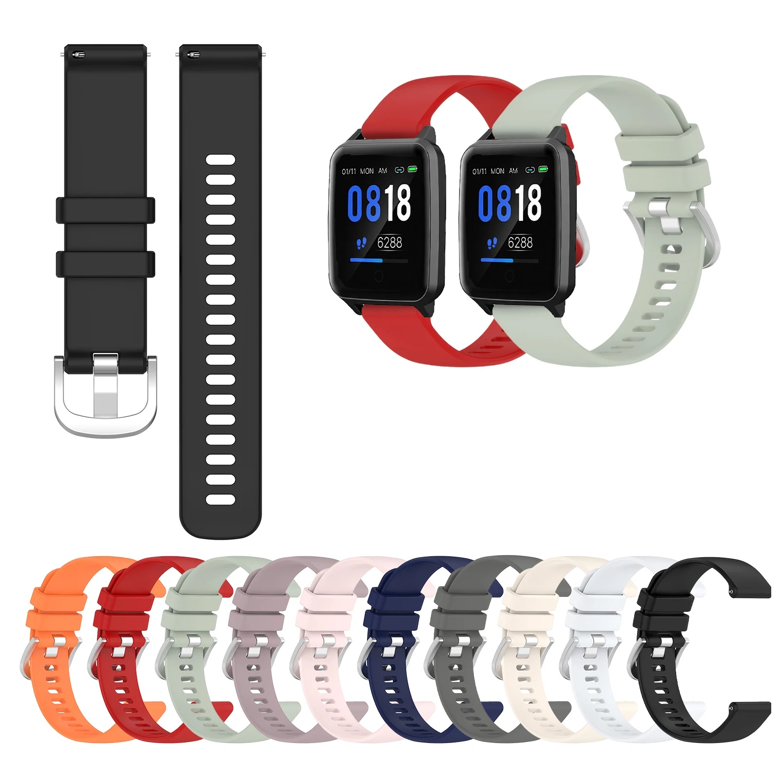 Silicone Strap For AXTRO Fit3 /Actxa Tempo 4C/Actxa Tempo 5C Fit 3 Simple Solid Candy Colors Smart Watch Fashionable Wrist Band