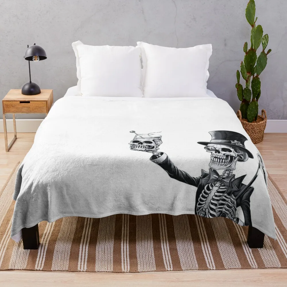 Cheers to the Undead T-Shirt – Celebrate Life After Death in Style Throw Blanket Plush Beautifuls Blankets