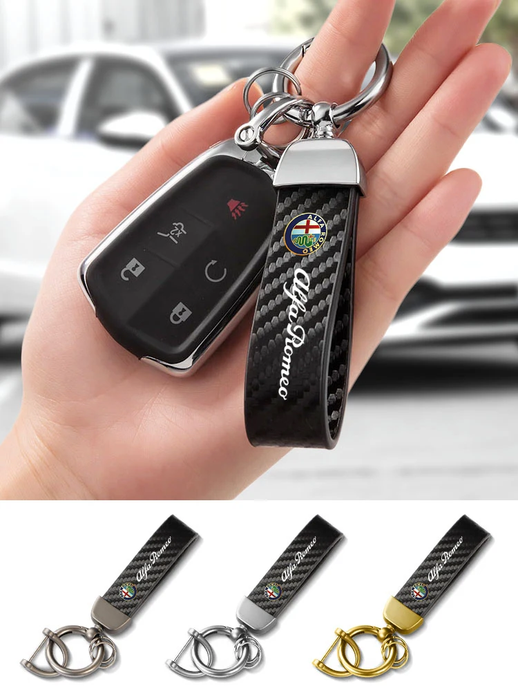 Automotive parts business gift leather keychain For Alfa Romeo 4C 159 Giulietta 156 Tonale Mito 147 8C Stelvio GT 166 Volante