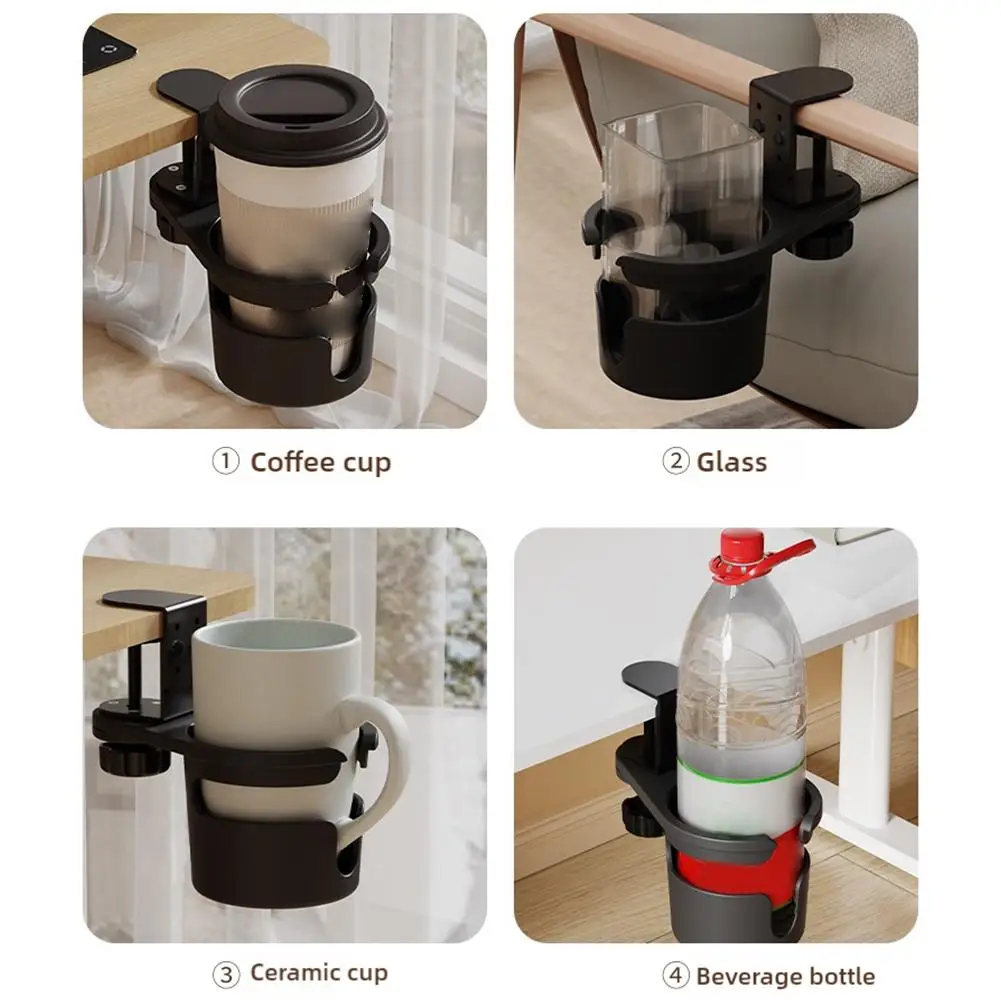 

Desktop Office Rotating Cup Holder With Perforated Shelf Cup Storage Storage Cup Holder Beverage Rack Coffee N6O2