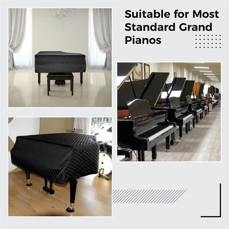 Grand Piano Cover Piano Full Cover Dustproof Soft Nylon Cotton Piano Cover Piano Protective Cover For Most Standard Grand Pianos