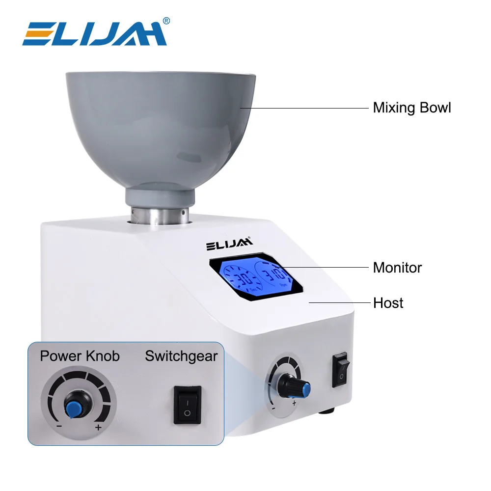 Mesin Pencampur Bahan Gigi ELIJAH, Mesin Pencampur Bubuk Alginat Gipsum untuk Pembuatan Cetakan, Peralatan Laboratorium Dokter Gigi