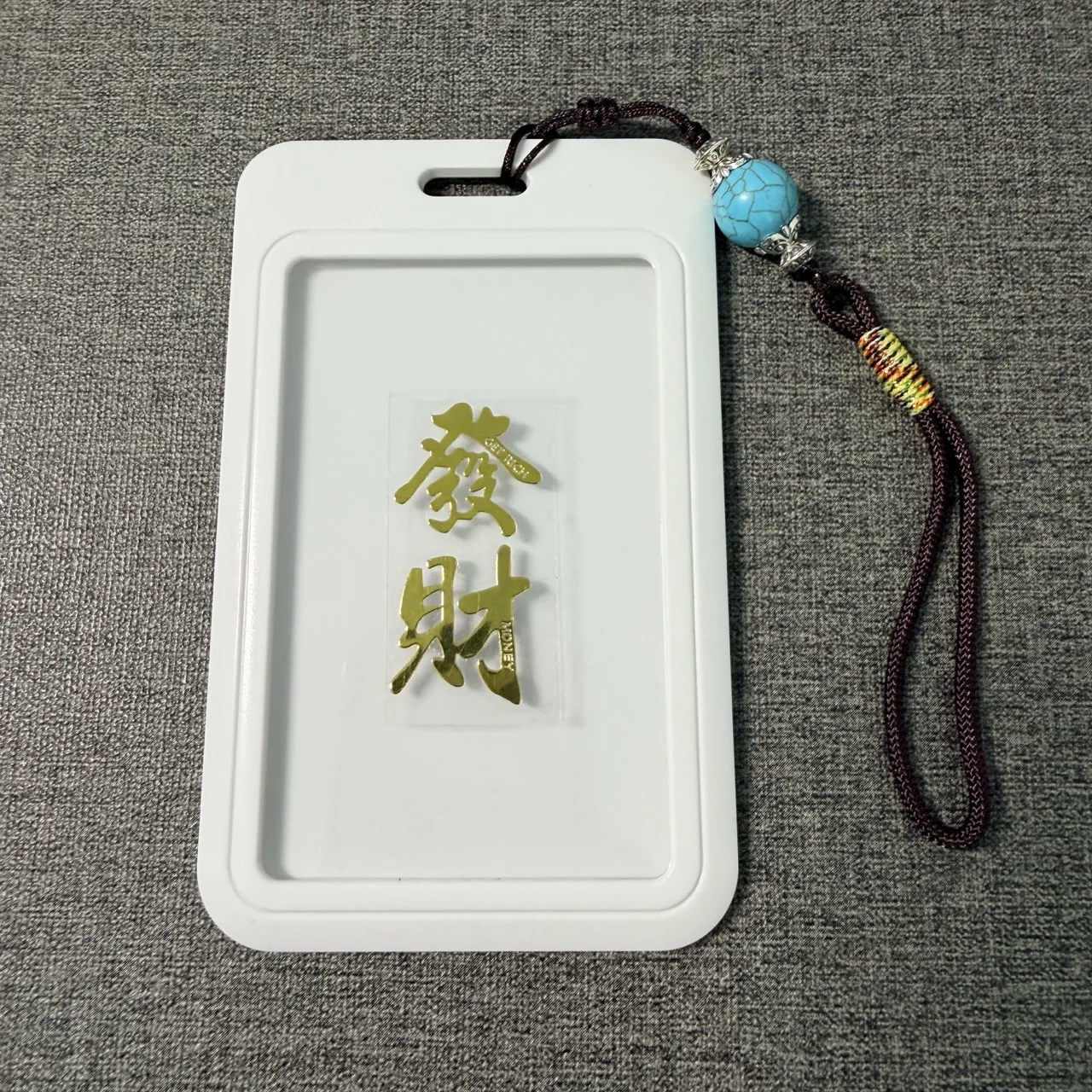 Handwoven Rope Buddha Pattern Metal Phone Sticker Anti-lost Lucky Card Holder